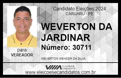 Candidato WEVERTON DA JARDINAR 2024 - CARUARU - Eleições