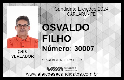 Candidato OSVALDO FILHO 2024 - CARUARU - Eleições