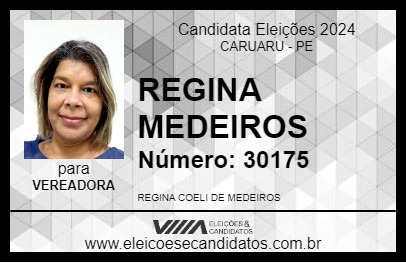 Candidato REGINA MEDEIROS 2024 - CARUARU - Eleições