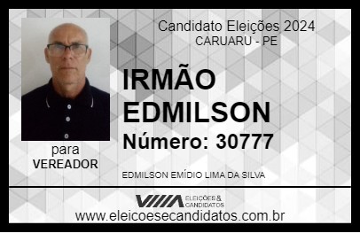 Candidato IRMÃO EDMILSON 2024 - CARUARU - Eleições