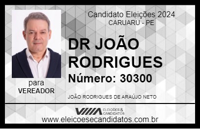 Candidato DR JOÃO RODRIGUES 2024 - CARUARU - Eleições