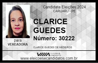 Candidato CLARICE GUEDES 2024 - CARUARU - Eleições