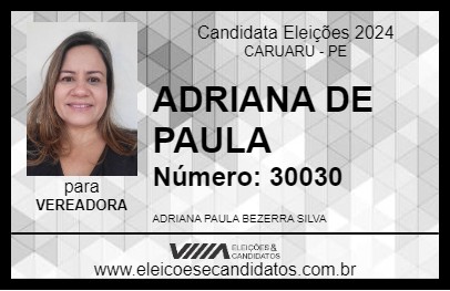 Candidato ADRIANA DE PAULA 2024 - CARUARU - Eleições