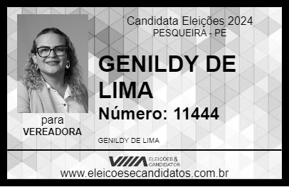 Candidato GENILDY DE LIMA 2024 - PESQUEIRA - Eleições