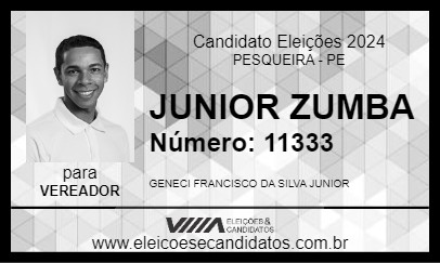 Candidato JUNIOR ZUMBA 2024 - PESQUEIRA - Eleições