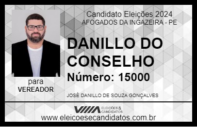 Candidato DANILLO GONÇALVES 2024 - AFOGADOS DA INGAZEIRA - Eleições