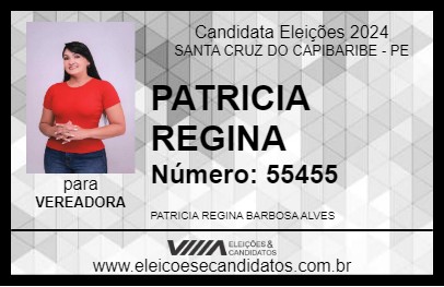 Candidato PATRICIA REGINA 2024 - SANTA CRUZ DO CAPIBARIBE - Eleições