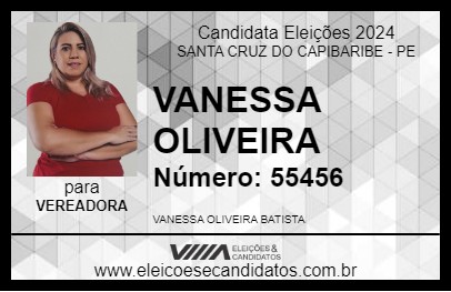 Candidato VANESSA OLIVEIRA 2024 - SANTA CRUZ DO CAPIBARIBE - Eleições