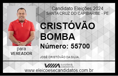 Candidato CRISTÓVÃO BOMBA 2024 - SANTA CRUZ DO CAPIBARIBE - Eleições