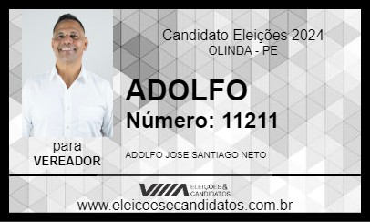 Candidato ADOLFO 2024 - OLINDA - Eleições