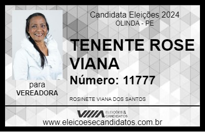 Candidato TENENTE ROSE VIANA 2024 - OLINDA - Eleições