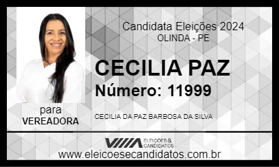 Candidato CECILIA PAZ 2024 - OLINDA - Eleições