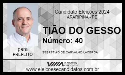 Candidato TIÃO DO GESSO 2024 - ARARIPINA - Eleições