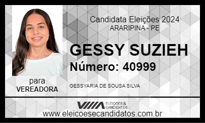 Candidato GESSY SUZIEH 2024 - ARARIPINA - Eleições