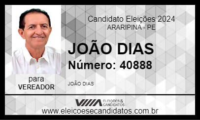 Candidato JOÃO DIAS 2024 - ARARIPINA - Eleições