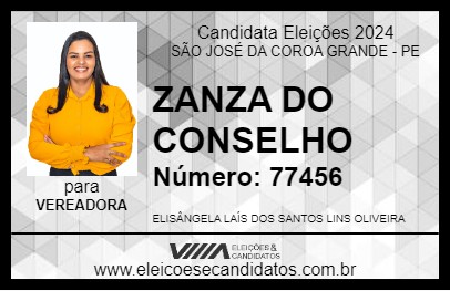 Candidato ZANZA DO CONSELHO 2024 - SÃO JOSÉ DA COROA GRANDE - Eleições