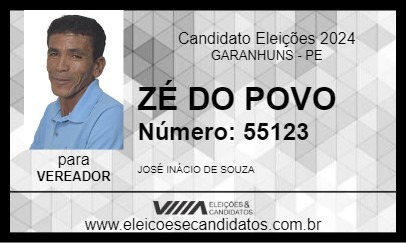 Candidato ZÉ DO POVO 2024 - GARANHUNS - Eleições