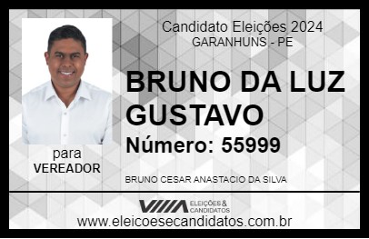 Candidato BRUNO DA LUZ GUSTAVO 2024 - GARANHUNS - Eleições