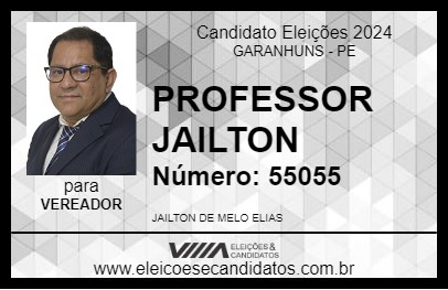 Candidato PROFESSOR JAILTON 2024 - GARANHUNS - Eleições