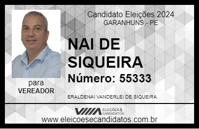 Candidato NAI DE SIQUEIRA 2024 - GARANHUNS - Eleições