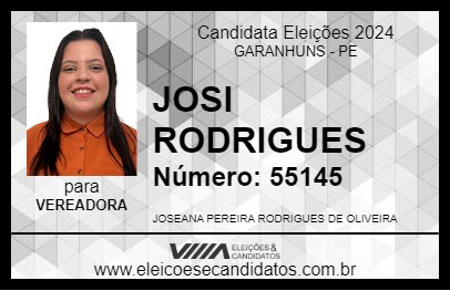 Candidato JOSI RODRIGUES 2024 - GARANHUNS - Eleições