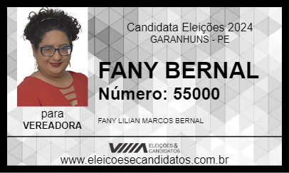 Candidato FANY BERNAL 2024 - GARANHUNS - Eleições