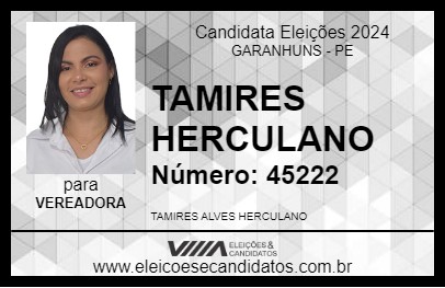 Candidato TAMIRES HERCULANO 2024 - GARANHUNS - Eleições