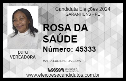 Candidato ROSA DA SAÚDE 2024 - GARANHUNS - Eleições