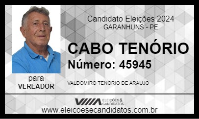 Candidato CABO TENÓRIO 2024 - GARANHUNS - Eleições