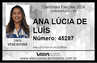 Candidato ANA LUCIA 2024 - GARANHUNS - Eleições