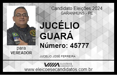 Candidato JUCÉLIO GUARÁ 2024 - GARANHUNS - Eleições