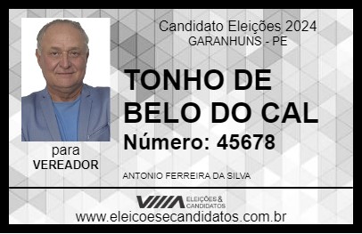 Candidato TONHO DE BELO DO CAL 2024 - GARANHUNS - Eleições