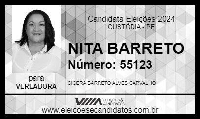 Candidato NITA BARRETO 2024 - CUSTÓDIA - Eleições