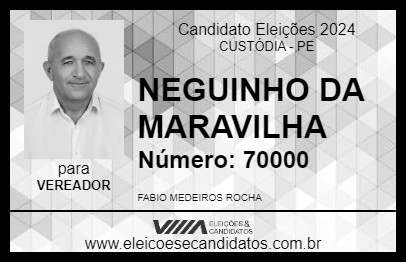 Candidato NEGUINHO DA MARAVILHA 2024 - CUSTÓDIA - Eleições