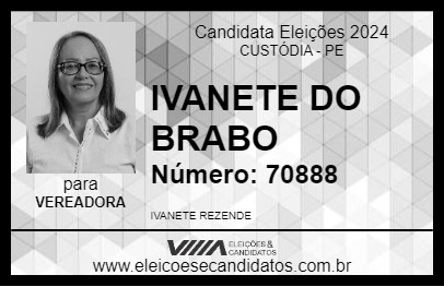 Candidato IVANETE DO BRABO 2024 - CUSTÓDIA - Eleições