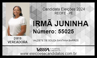 Candidato IRMÃ JUNINHA 2024 - RECIFE - Eleições