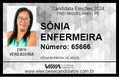 Candidato SÔNIA ENFERMEIRA 2024 - FREI MIGUELINHO - Eleições