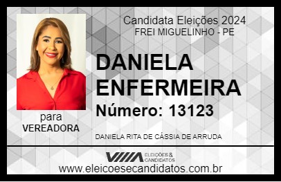 Candidato DANIELA ENFERMEIRA 2024 - FREI MIGUELINHO - Eleições