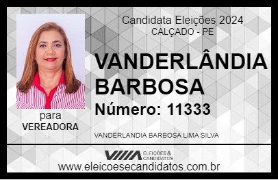 Candidato VANDERLÂNDIA BARBOSA 2024 - CALÇADO - Eleições