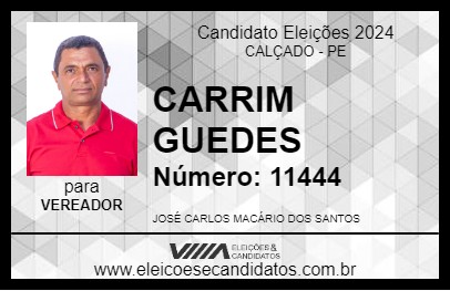 Candidato CARRIM GUEDES 2024 - CALÇADO - Eleições