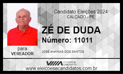 Candidato ZÉ DE DUDA 2024 - CALÇADO - Eleições