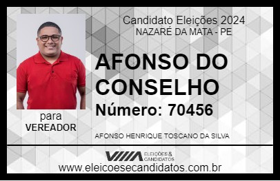 Candidato AFONSO DO CONSELHO 2024 - NAZARÉ DA MATA - Eleições