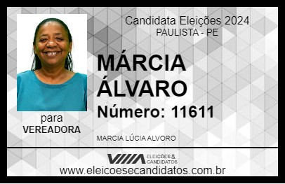 Candidato MÁRCIA ÁLVARO 2024 - PAULISTA - Eleições