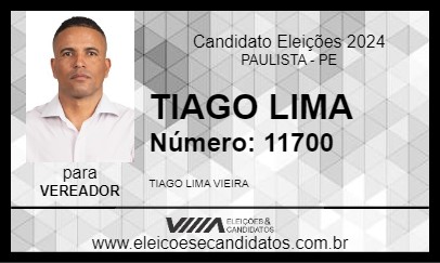 Candidato TIAGO LIMA 2024 - PAULISTA - Eleições