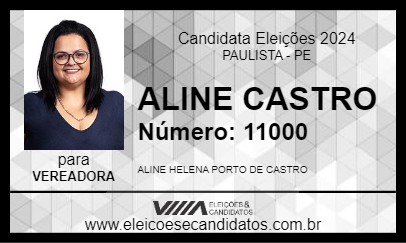 Candidato ALINE CASTRO 2024 - PAULISTA - Eleições