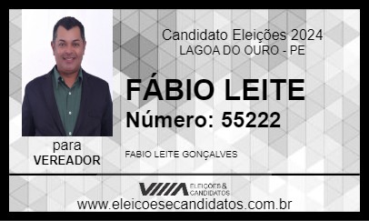 Candidato FÁBIO LEITE 2024 - LAGOA DO OURO - Eleições