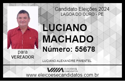 Candidato LUCIANO MACHADO 2024 - LAGOA DO OURO - Eleições