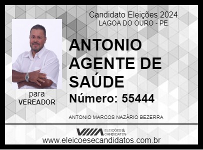 Candidato ANTONIO AGENTE DE SAÚDE 2024 - LAGOA DO OURO - Eleições