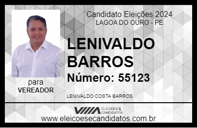 Candidato LENIVALDO BARROS 2024 - LAGOA DO OURO - Eleições