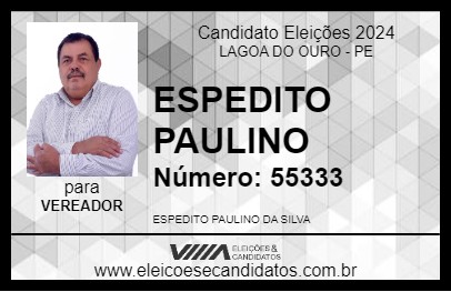 Candidato ESPEDITO PAULINO 2024 - LAGOA DO OURO - Eleições